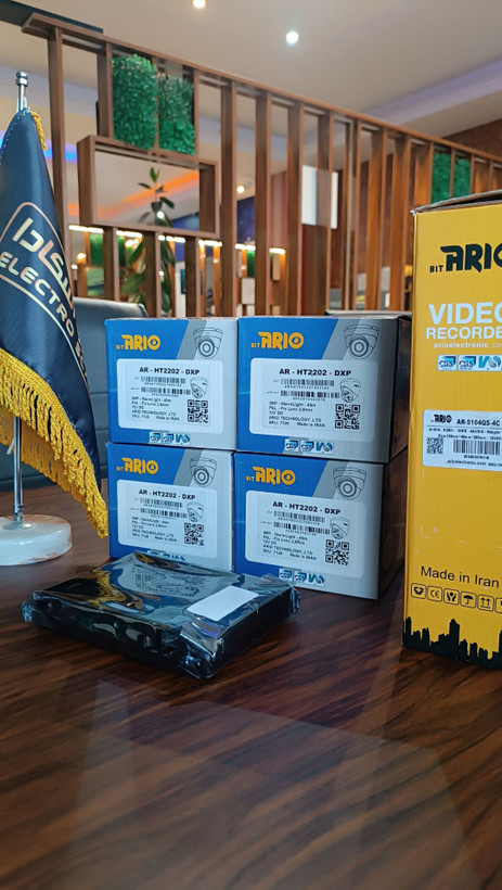 پکیج دوربین مداربسته ۴ عددی آریو 2 مگاپیکسلی با دستگاه ضبط DVR و لوازم کامل